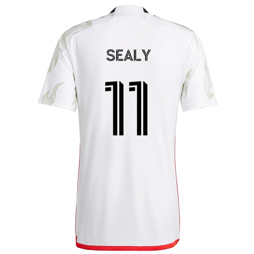 Vyrai Dante Sealy #11 Balta Raudona Juoda Išvykos Marškinėliai 2024/25 T-Shirt