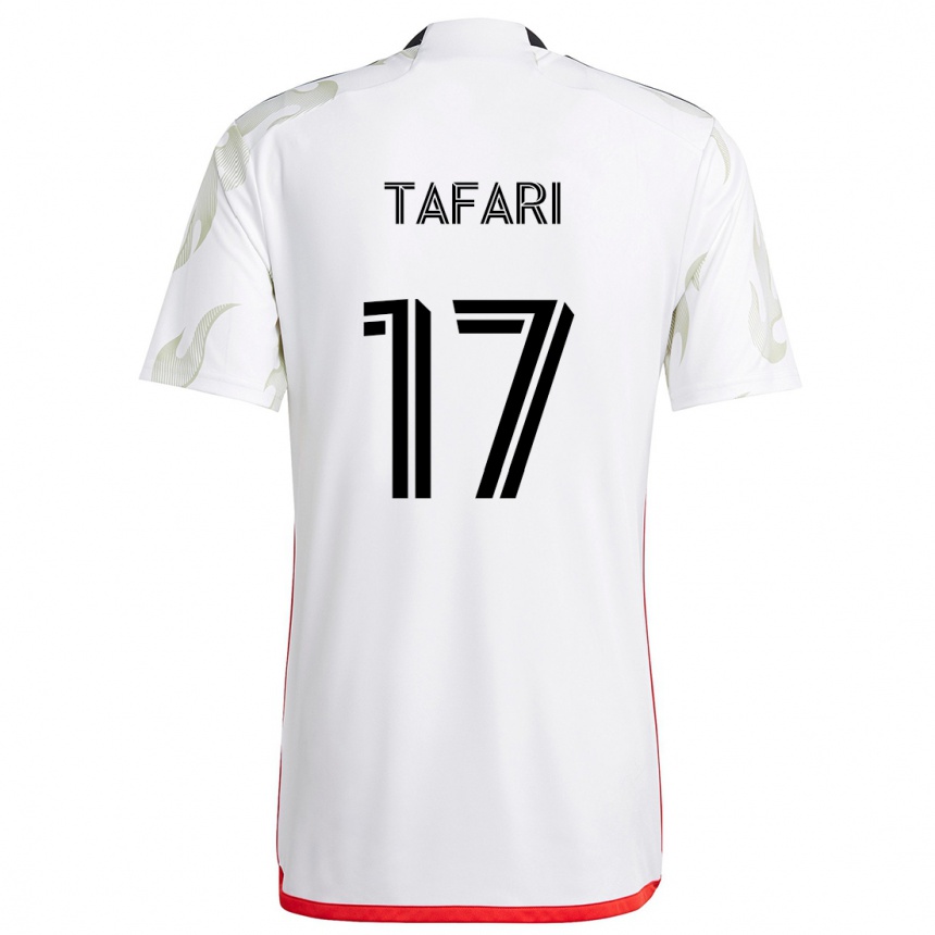 Vyrai Nkosi Tafari #17 Balta Raudona Juoda Išvykos Marškinėliai 2024/25 T-Shirt