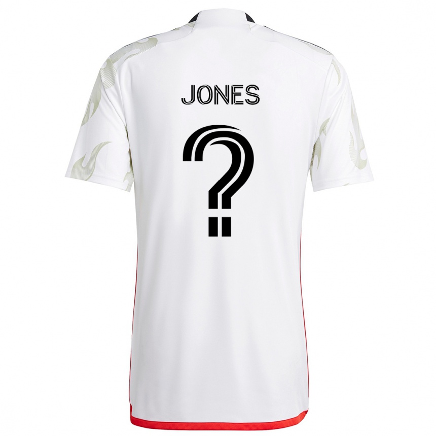 Vyrai Jordan Jones #0 Balta Raudona Juoda Išvykos Marškinėliai 2024/25 T-Shirt