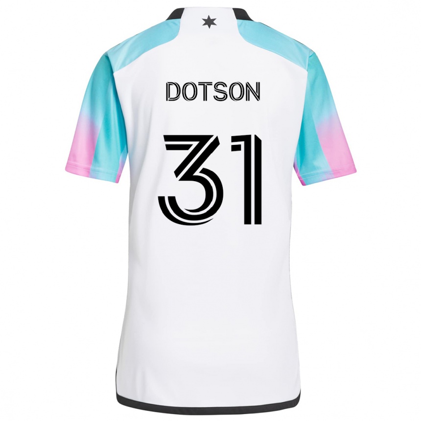 Vyrai Hassani Dotson #31 Balta Mėlyna Juoda Išvykos Marškinėliai 2024/25 T-Shirt