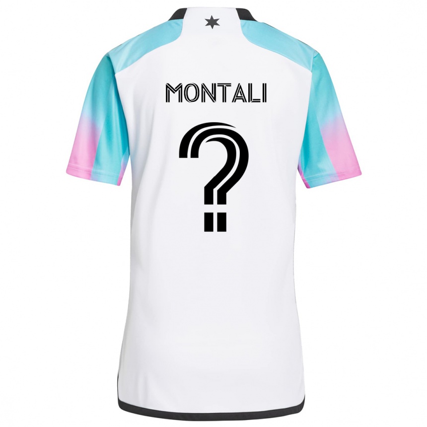 Vyrai Francesco Montali #0 Balta Mėlyna Juoda Išvykos Marškinėliai 2024/25 T-Shirt