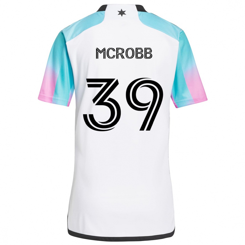 Vyrai Finn Mcrobb #39 Balta Mėlyna Juoda Išvykos Marškinėliai 2024/25 T-Shirt