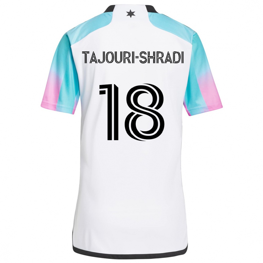 Vyrai Ismael Tajouri-Shradi #18 Balta Mėlyna Juoda Išvykos Marškinėliai 2024/25 T-Shirt