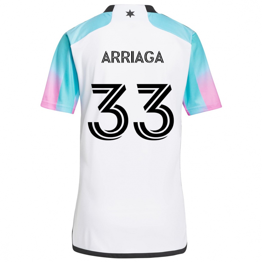 Vyrai Kervin Arriaga #33 Balta Mėlyna Juoda Išvykos Marškinėliai 2024/25 T-Shirt