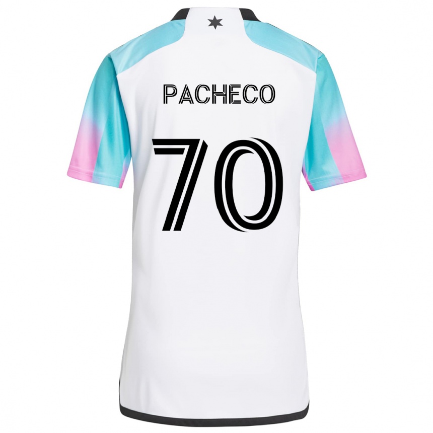 Vyrai Diogo Pacheco #70 Balta Mėlyna Juoda Išvykos Marškinėliai 2024/25 T-Shirt