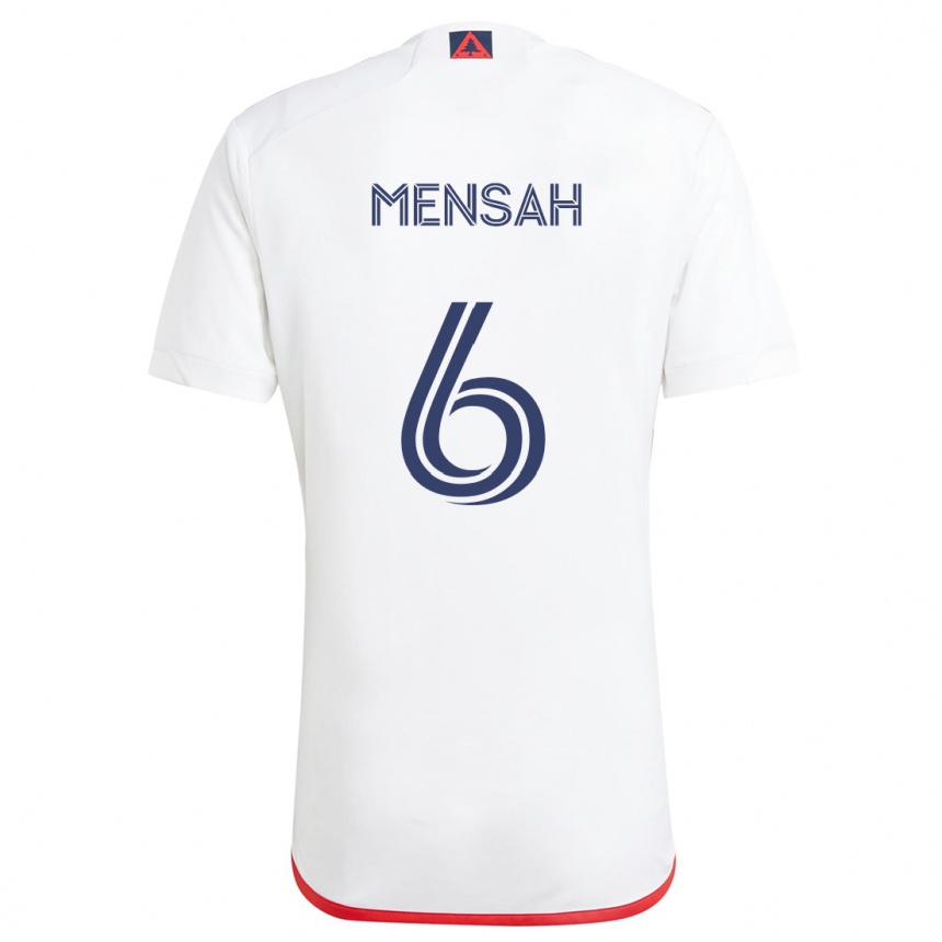 Vyrai Jonathan Mensah #6 Balta Raudona Išvykos Marškinėliai 2024/25 T-Shirt