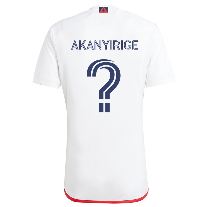 Vyrai Jacob Akanyirige #0 Balta Raudona Išvykos Marškinėliai 2024/25 T-Shirt