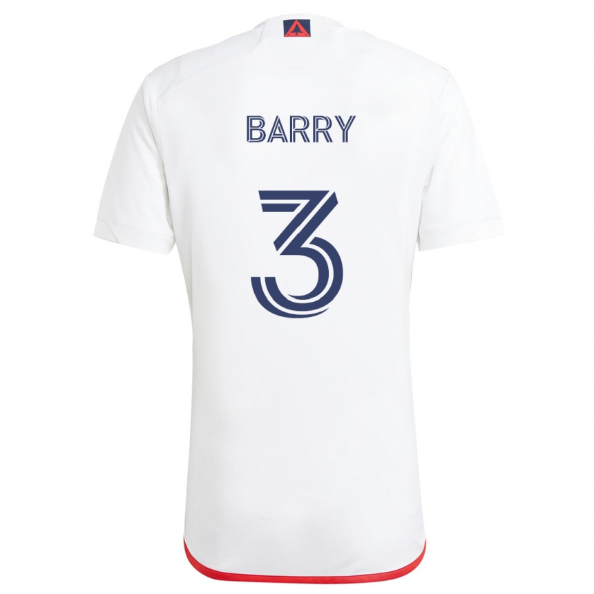 Vyrai Hesron Barry #3 Balta Raudona Išvykos Marškinėliai 2024/25 T-Shirt