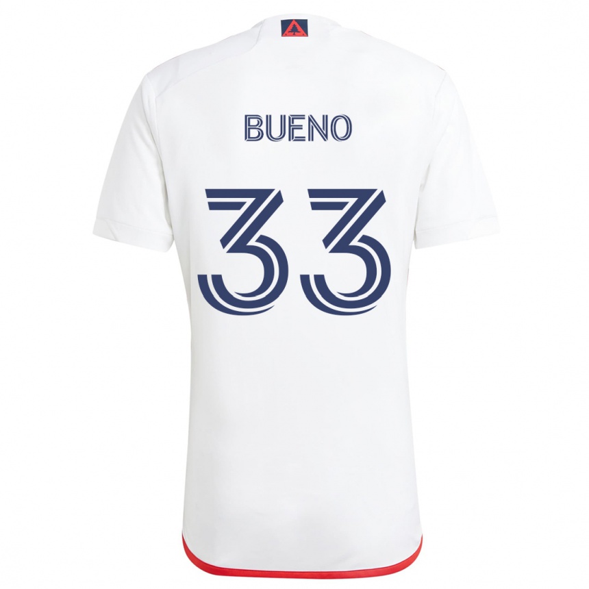 Vyrai Brandonn Bueno #33 Balta Raudona Išvykos Marškinėliai 2024/25 T-Shirt