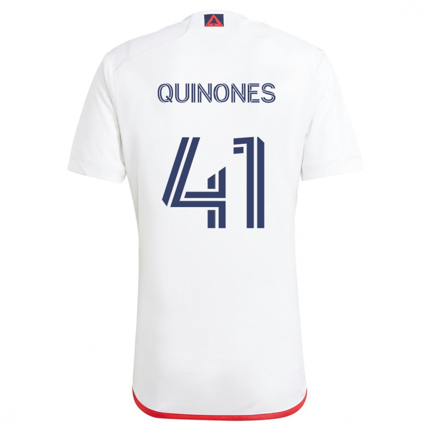 Vyrai Colby Quiñónes #41 Balta Raudona Išvykos Marškinėliai 2024/25 T-Shirt