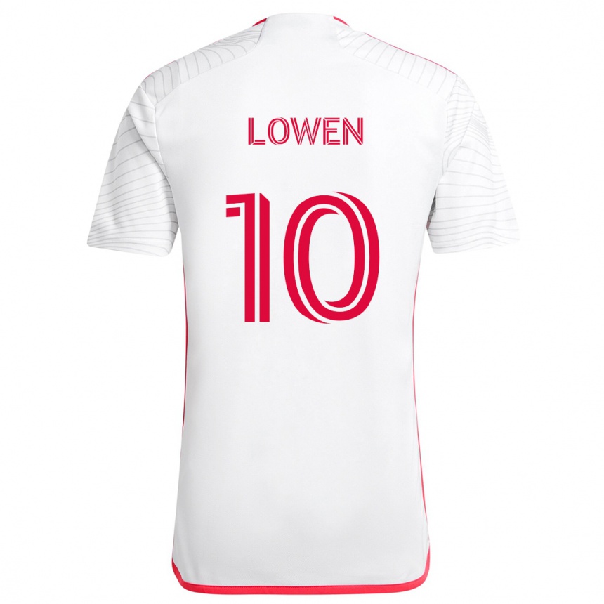 Vyrai Eduard Löwen #10 Balta Raudona Išvykos Marškinėliai 2024/25 T-Shirt