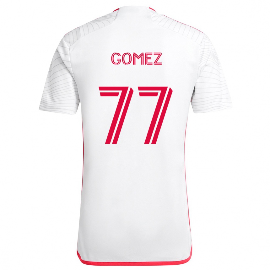 Vyrai Sam Gomez #77 Balta Raudona Išvykos Marškinėliai 2024/25 T-Shirt