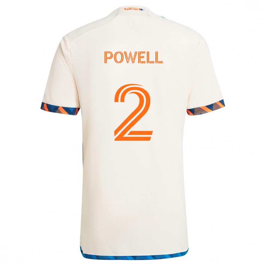 Vyrai Alvas Powell #2 Balta Oranžinė Išvykos Marškinėliai 2024/25 T-Shirt