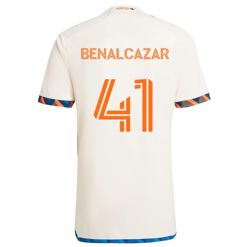 Vyrai Nico Benalcázar #41 Balta Oranžinė Išvykos Marškinėliai 2024/25 T-Shirt