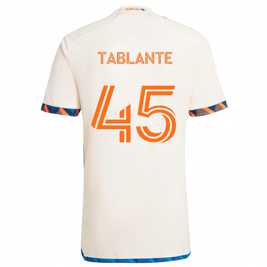 Vyrai Moises Tablante #45 Balta Oranžinė Išvykos Marškinėliai 2024/25 T-Shirt