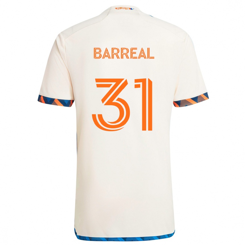 Vyrai Álvaro Barreal #31 Balta Oranžinė Išvykos Marškinėliai 2024/25 T-Shirt