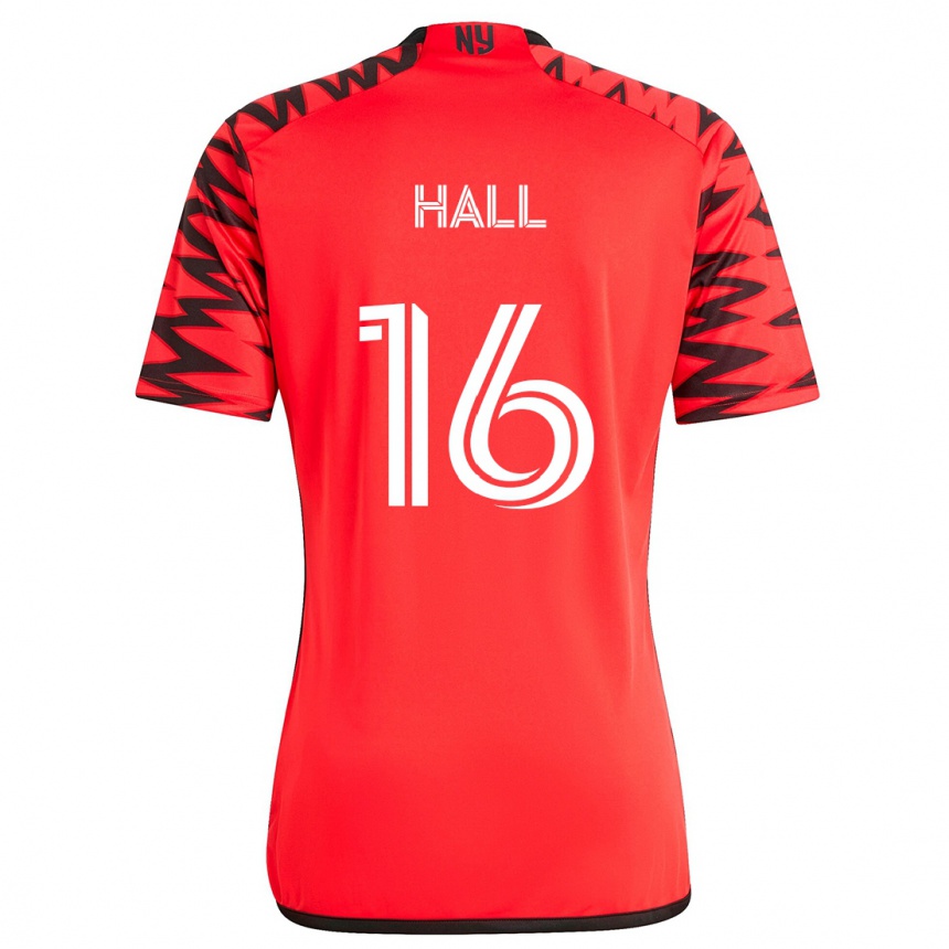 Vyrai Julian Hall #16 Raudona Juoda Balta Išvykos Marškinėliai 2024/25 T-Shirt