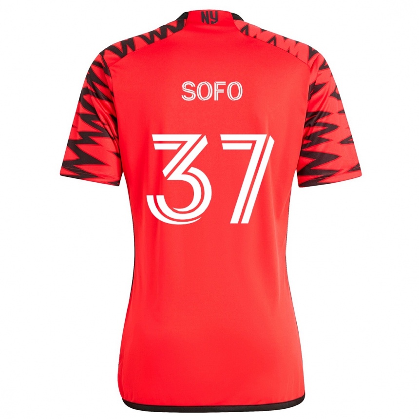 Vyrai Mohammed Sofo #37 Raudona Juoda Balta Išvykos Marškinėliai 2024/25 T-Shirt