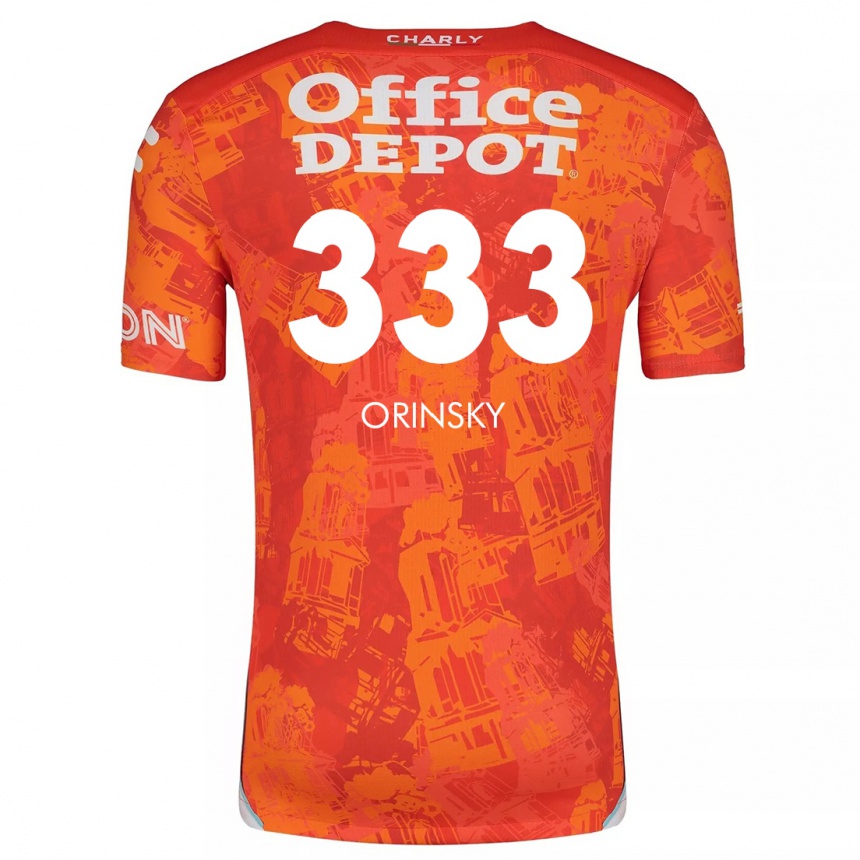 Vyrai Edson Orinsky #333 Oranžinė Balta Išvykos Marškinėliai 2024/25 T-Shirt