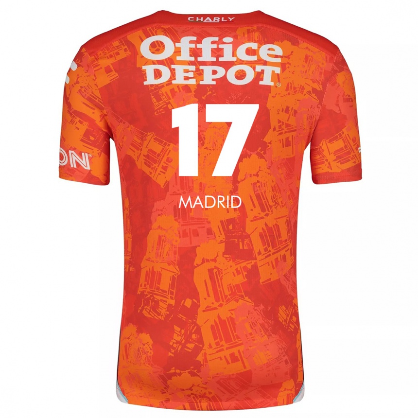 Vyrai Yanín Madrid #17 Oranžinė Balta Išvykos Marškinėliai 2024/25 T-Shirt