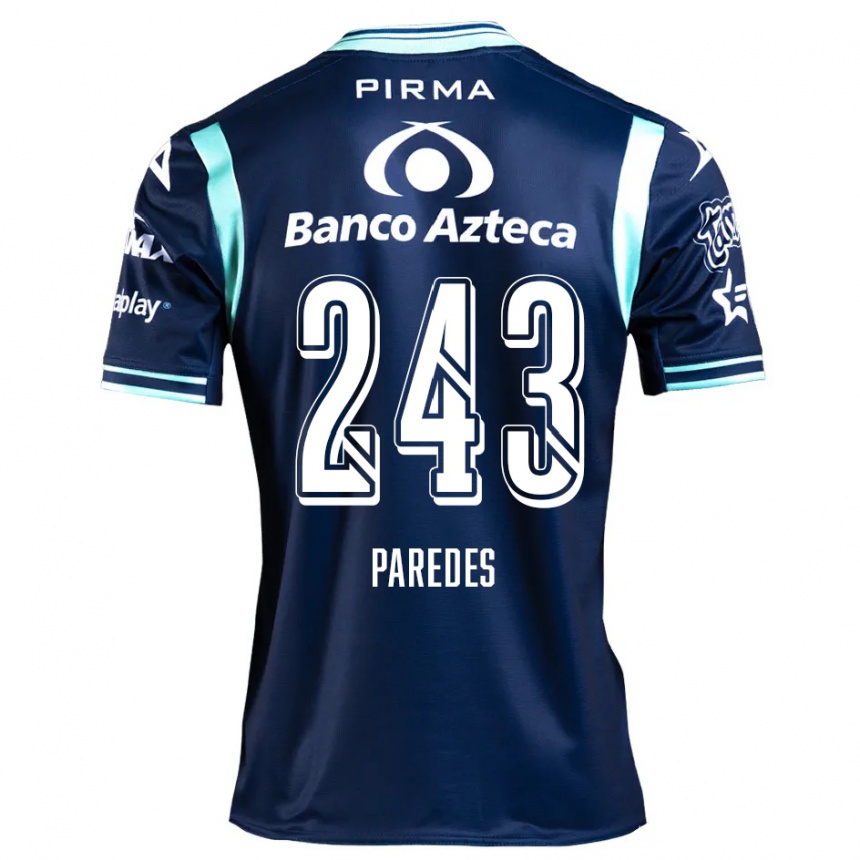 Vyrai Iker Paredes #243 Tamsiai Mėlyna Išvykos Marškinėliai 2024/25 T-Shirt