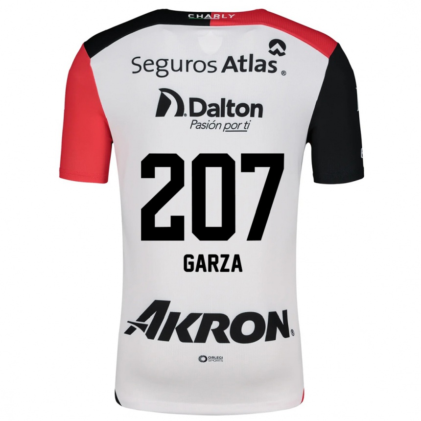 Vyrai Rodolfo Garza #207 Balta Raudona Juoda Išvykos Marškinėliai 2024/25 T-Shirt