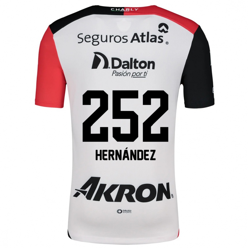 Vyrai Luis Hernández #252 Balta Raudona Juoda Išvykos Marškinėliai 2024/25 T-Shirt