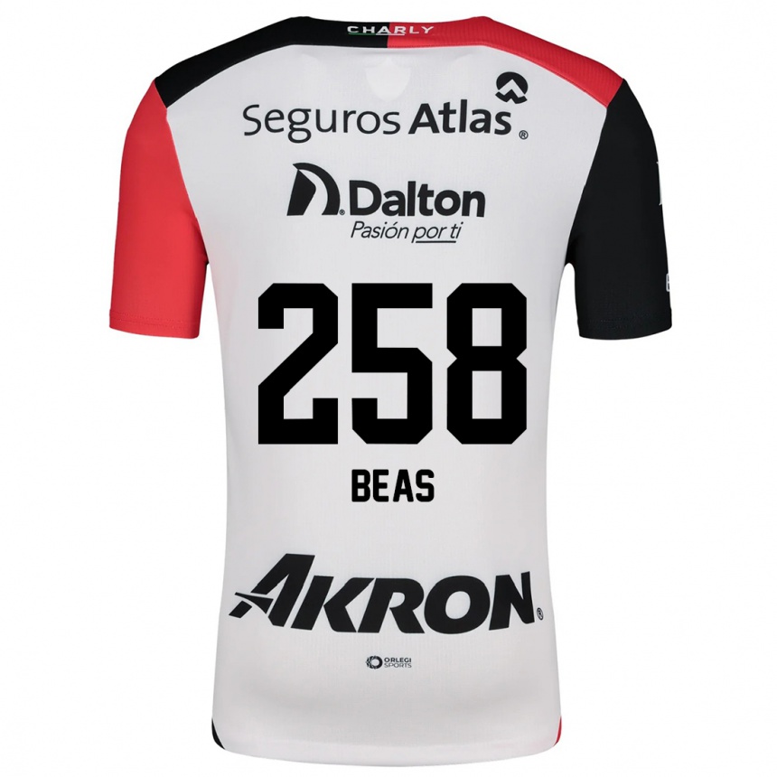 Vyrai Álvaro Beas #258 Balta Raudona Juoda Išvykos Marškinėliai 2024/25 T-Shirt