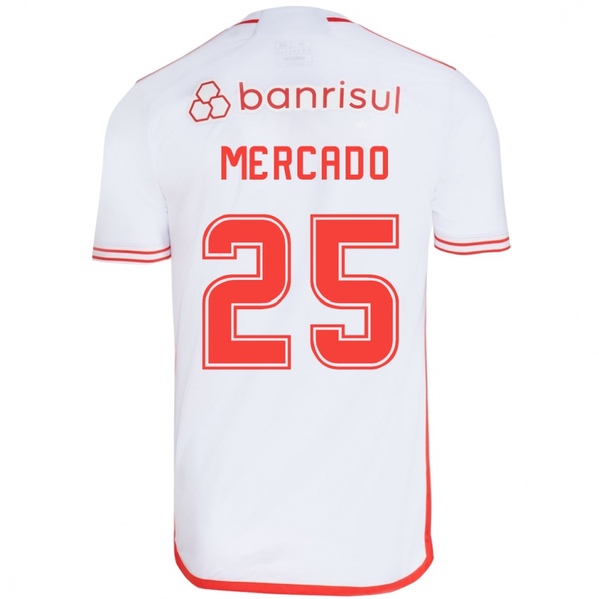 Vyrai Gabriel Mercado #25 Balta Raudona Išvykos Marškinėliai 2024/25 T-Shirt