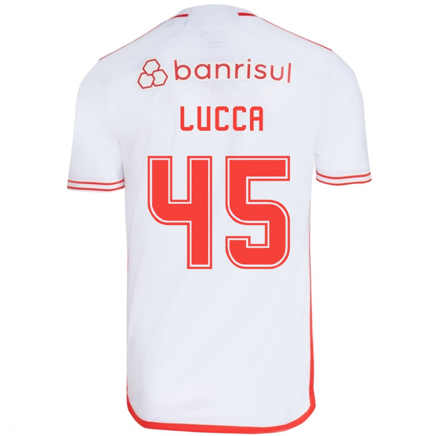 Vyrai Lucca #45 Balta Raudona Išvykos Marškinėliai 2024/25 T-Shirt