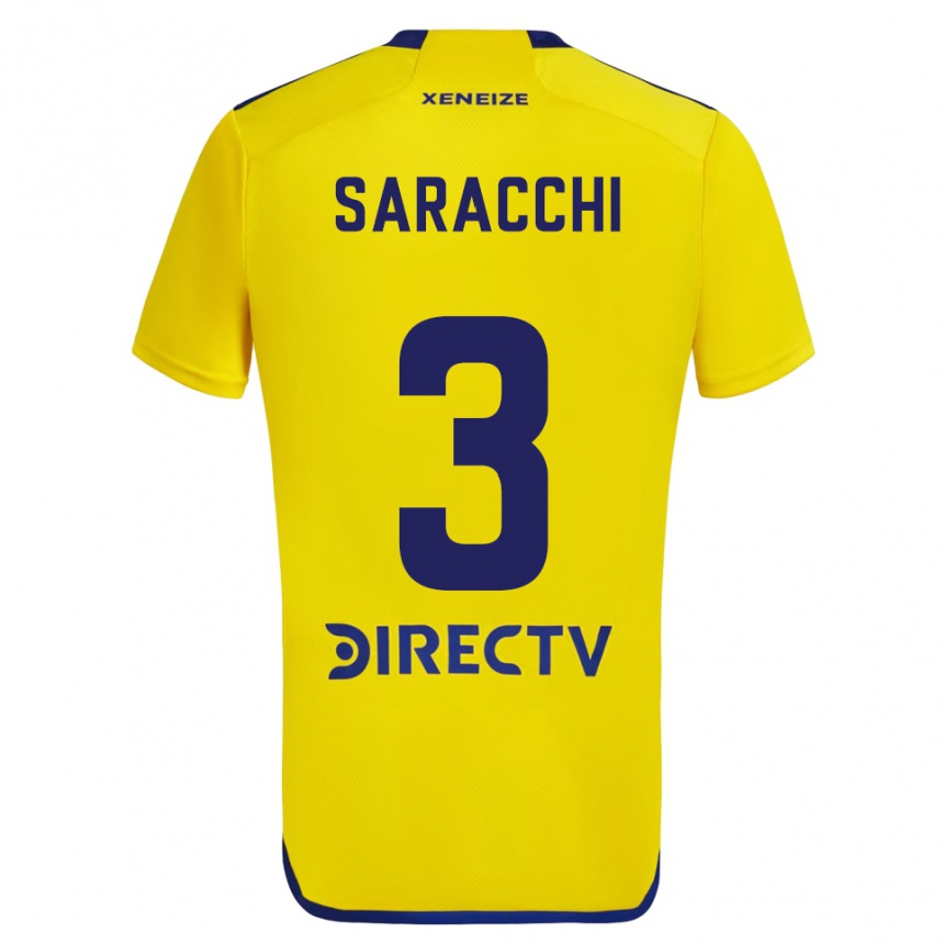 Vyrai Marcelo Saracchi #3 Geltona Mėlyna Išvykos Marškinėliai 2024/25 T-Shirt