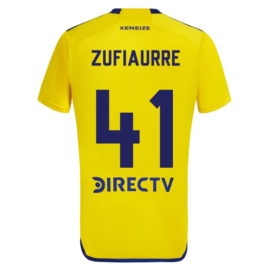 Vyrai Iker Zufiaurre #41 Geltona Mėlyna Išvykos Marškinėliai 2024/25 T-Shirt