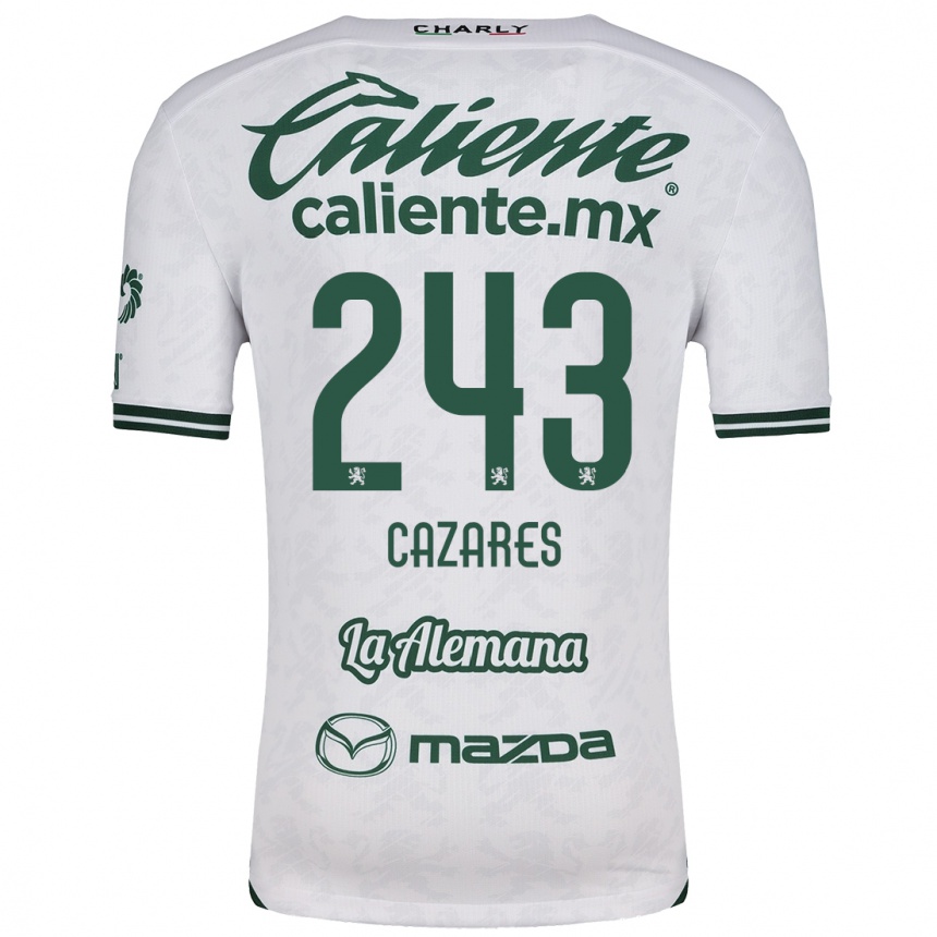 Vyrai Juan Cázares #243 Balta Žalia Išvykos Marškinėliai 2024/25 T-Shirt