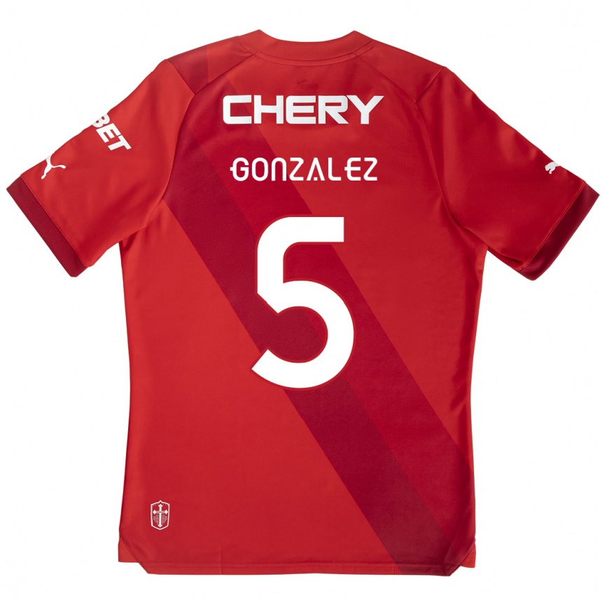 Vyrai Daniel González #5 Raudona Balta Išvykos Marškinėliai 2024/25 T-Shirt