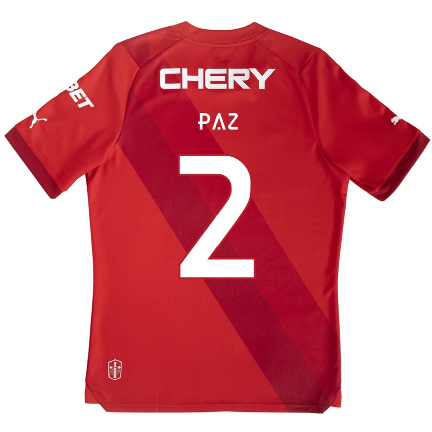 Vyrai Nehuén Paz #2 Raudona Balta Išvykos Marškinėliai 2024/25 T-Shirt