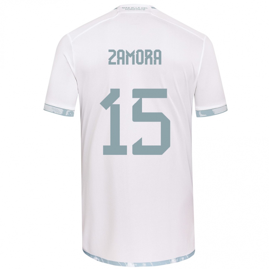 Vyrai Daniela Zamora #15 Balta Pilka Išvykos Marškinėliai 2024/25 T-Shirt