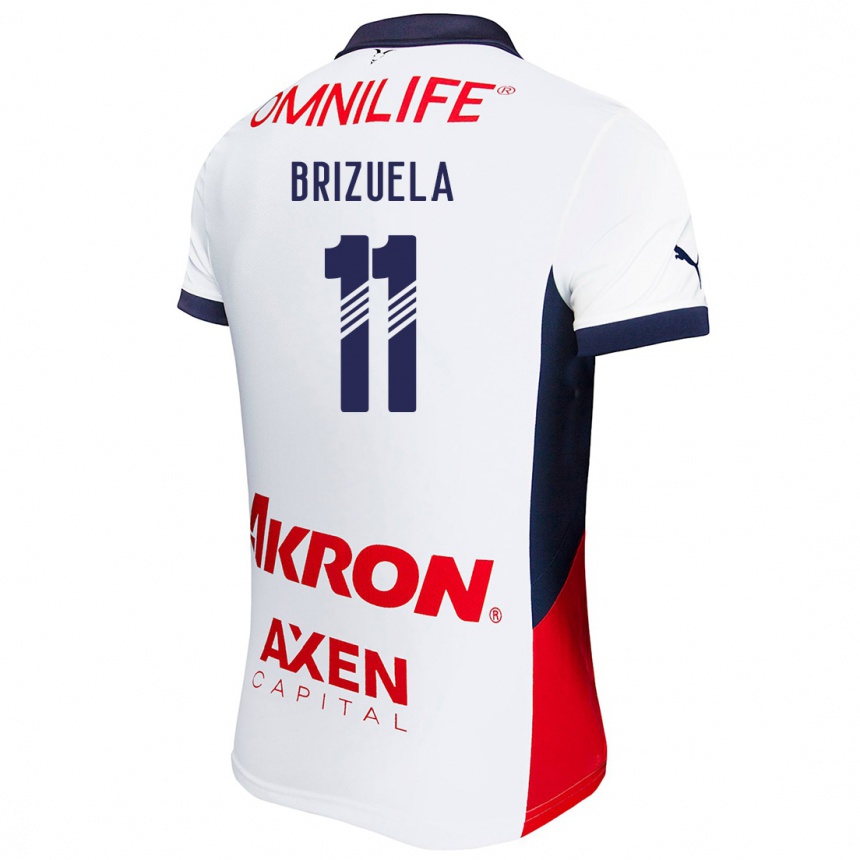 Vyrai Isaác Brizuela #11 Balta Raudona Mėlyna Išvykos Marškinėliai 2024/25 T-Shirt