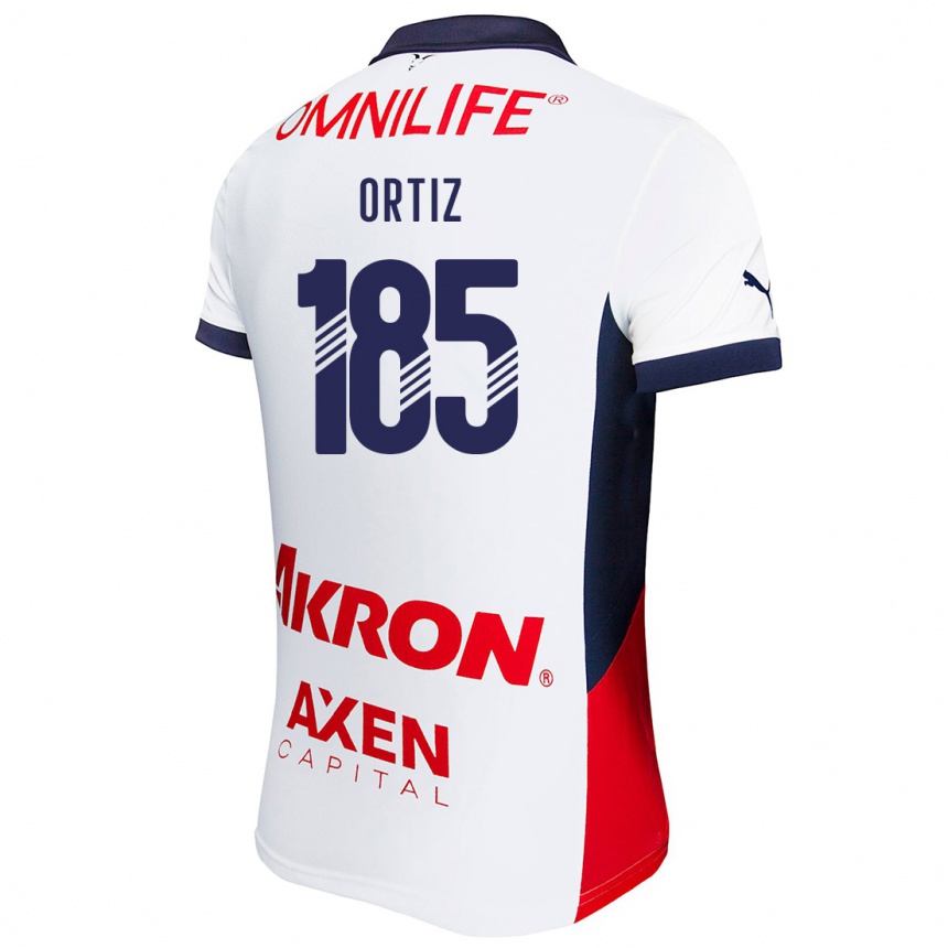 Vyrai Gibrán Ortiz #185 Balta Raudona Mėlyna Išvykos Marškinėliai 2024/25 T-Shirt