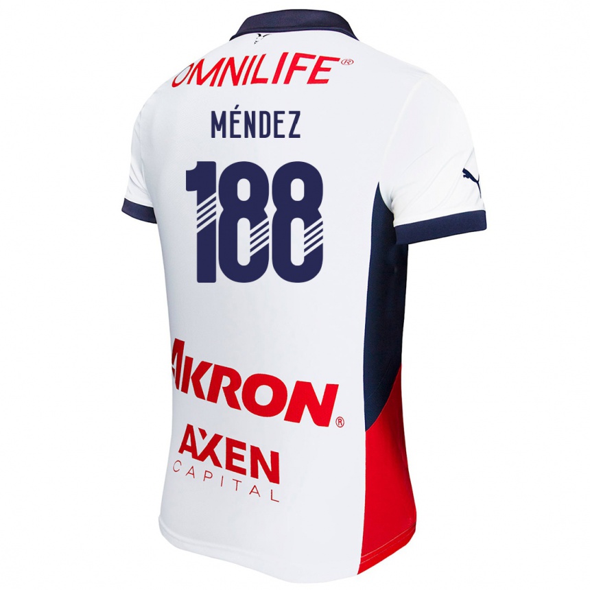 Vyrai Francisco Méndez #188 Balta Raudona Mėlyna Išvykos Marškinėliai 2024/25 T-Shirt