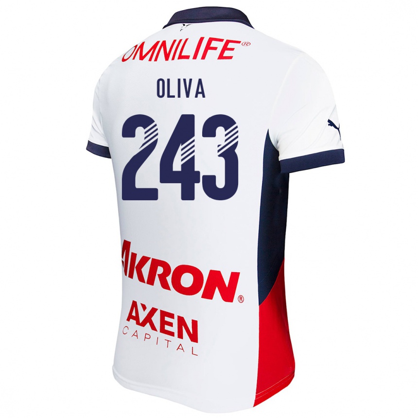 Vyrai Diego Oliva #243 Balta Raudona Mėlyna Išvykos Marškinėliai 2024/25 T-Shirt