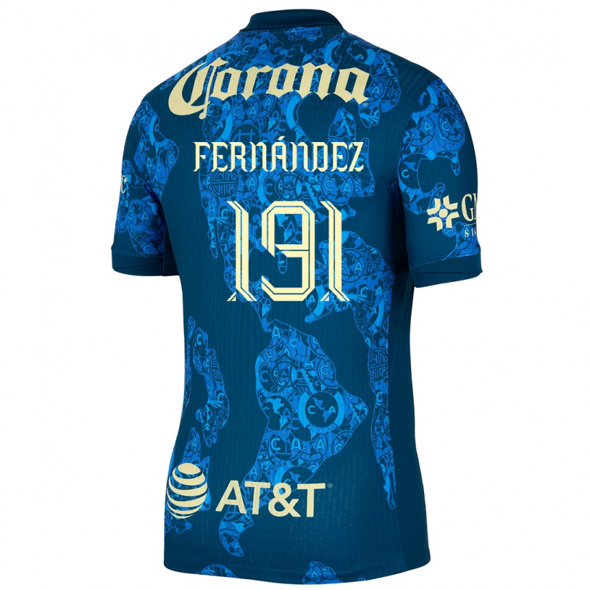 Vyrai Adrián Fernández #191 Mėlyna Geltona Išvykos Marškinėliai 2024/25 T-Shirt