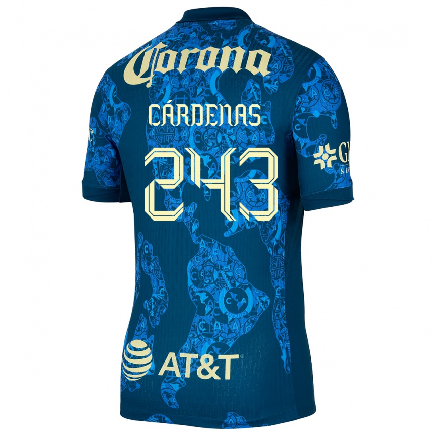 Vyrai Alejandro Cárdenas #243 Mėlyna Geltona Išvykos Marškinėliai 2024/25 T-Shirt