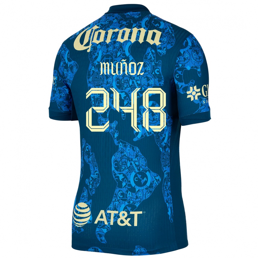 Vyrai Diego Muñoz #248 Mėlyna Geltona Išvykos Marškinėliai 2024/25 T-Shirt