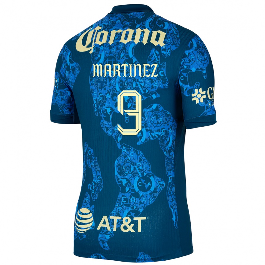 Vyrai Katty Martinez #9 Mėlyna Geltona Išvykos Marškinėliai 2024/25 T-Shirt