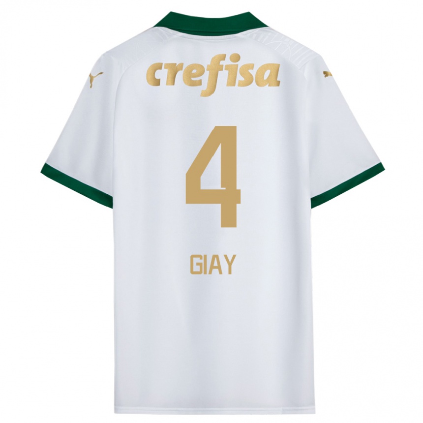 Vyrai Agustín Giay #4 Balta Žalia Išvykos Marškinėliai 2024/25 T-Shirt