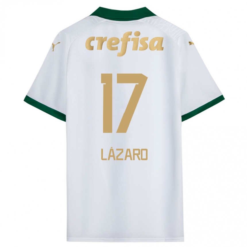 Vyrai Lázaro #17 Balta Žalia Išvykos Marškinėliai 2024/25 T-Shirt