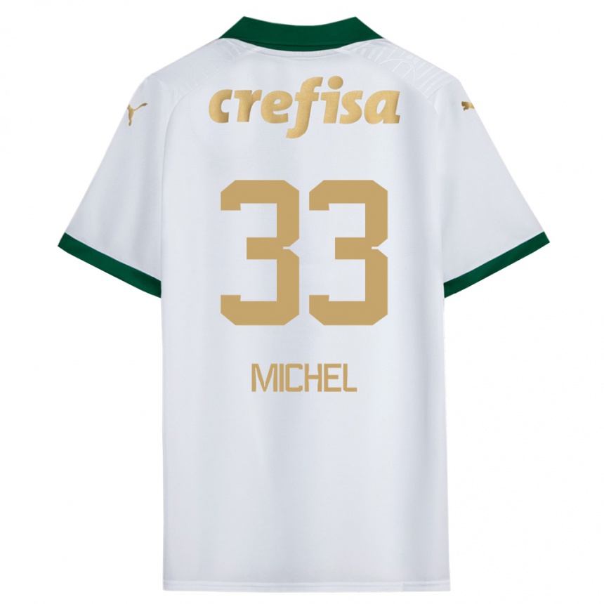 Vyrai Michel #33 Balta Žalia Išvykos Marškinėliai 2024/25 T-Shirt