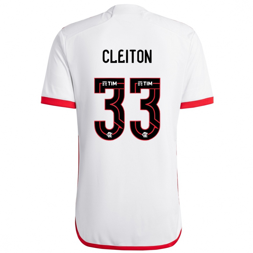 Vyrai Cleiton #33 Balta Raudona Išvykos Marškinėliai 2024/25 T-Shirt