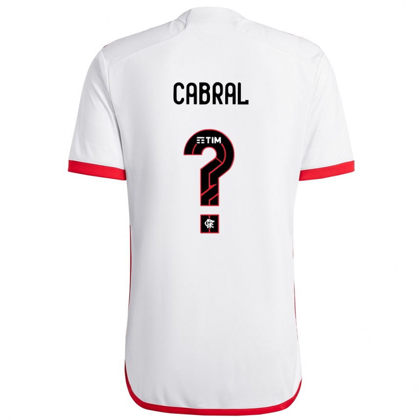 Vyrai Daniel Cabral #0 Balta Raudona Išvykos Marškinėliai 2024/25 T-Shirt