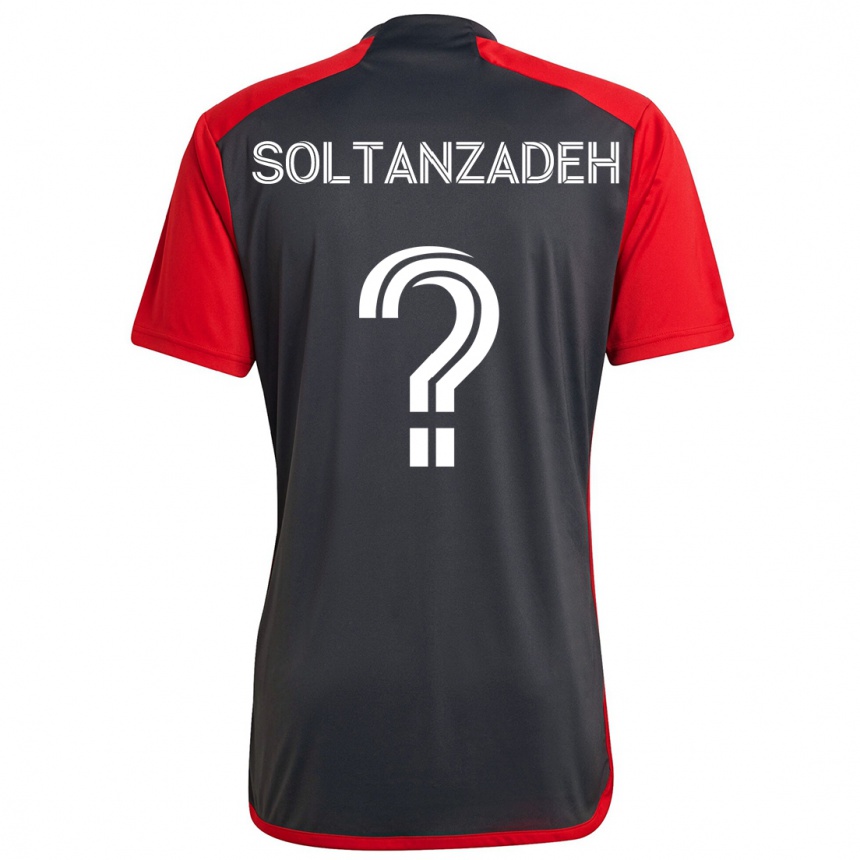 Moteriškas Shayan Soltanzadeh #0 Pilka Raudona Namų Marškinėliai 2024/25 T-Shirt